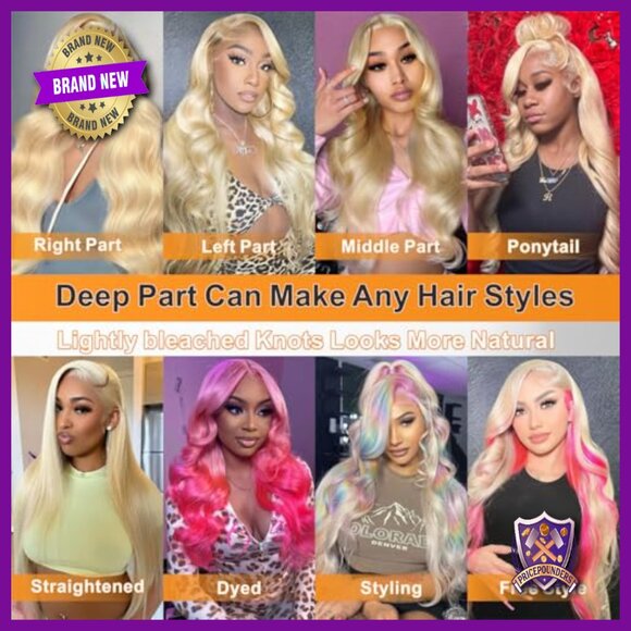 13x6 HD Lace Front Wig 28 Inch Body Wave Human Hair Glueless Pre Plucked main image 6